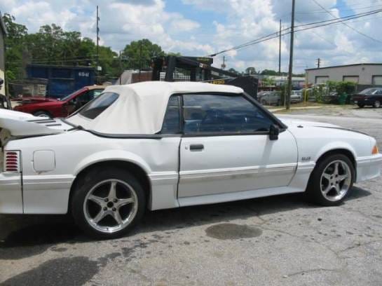1991 Ford Mustang 5.0 with custom intake Automatic AOD - White thumbnail 2