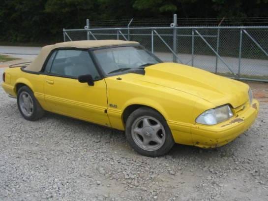 87-93 Ford Mustang Convertible 5 Manual - Yellow