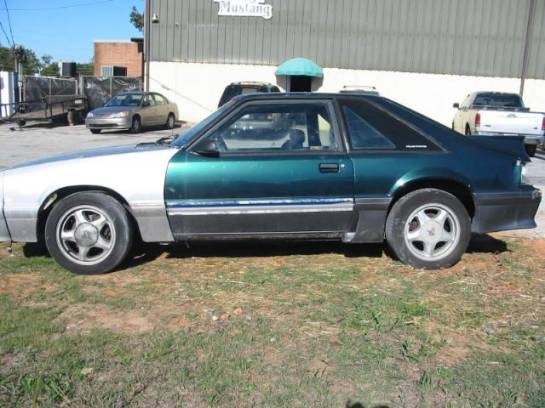 1987 Ford Mustang 5.0 T-5 Five Speed - Green & Silver - Image 1