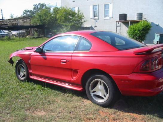 1997 Ford Mustang V-6 Custom 5-Speed - Red & Black - Image 1