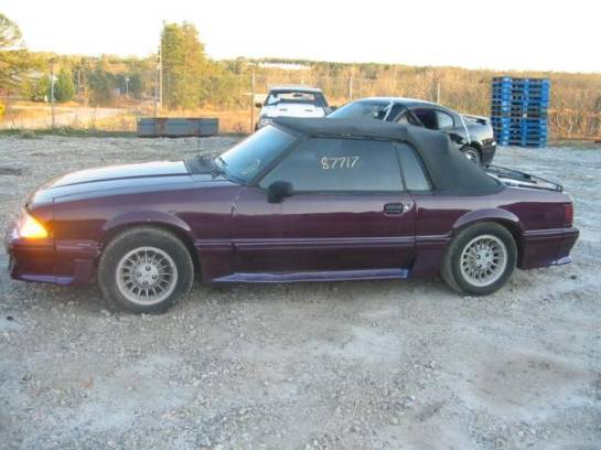 1987 Ford Mustang Convertible 5 Automatic - Maroon - Image 1