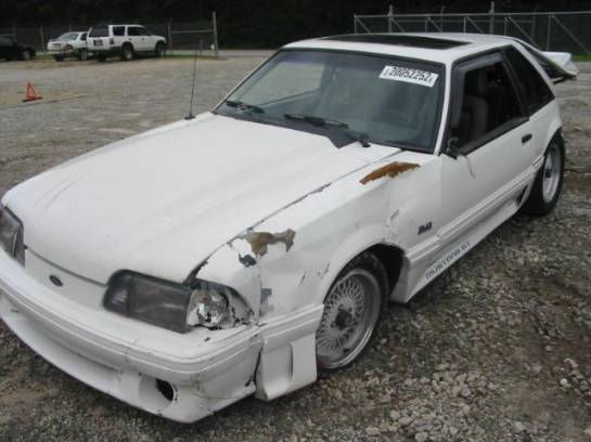 87-93 Ford Mustang Hatchback 5 Manual - White - Image 1