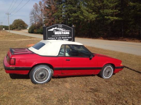 1989 Ford Mustang Red Convertible - Image 1