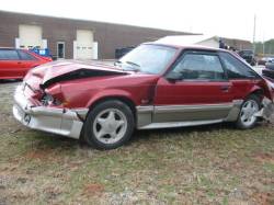 Parts Cars - 1990 Ford Mustang 5.0 HO T-5 Five Speed - Red & Silver